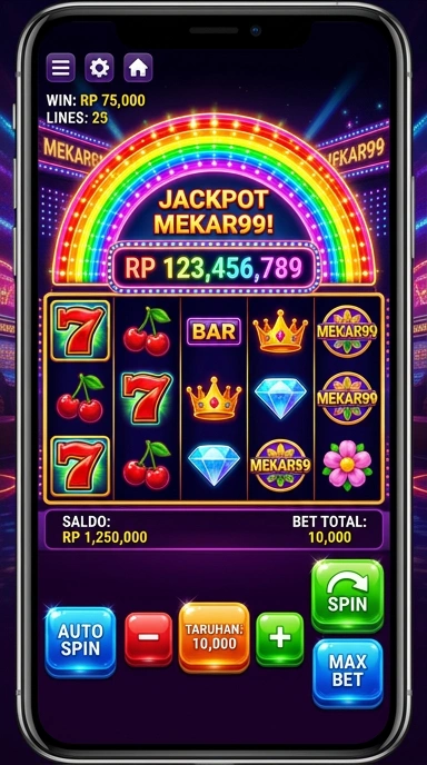 Screenshot antarmuka pengguna mekar99 yang sederhana dan menarik.